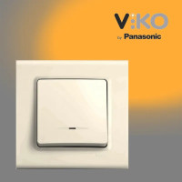 Выключатель одноклавишный с подсветкой крем VIKO LINNERA 